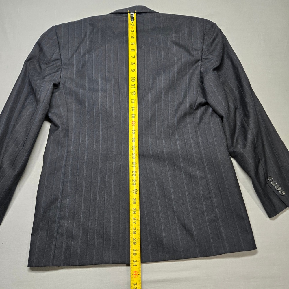 Vintage Cricketeer Blazer 42R Navy Blue Pinstripe Two Button Sport Coat - Picture 9 of 12
